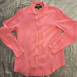 C Wonder sz S 100% silk shirt in pink